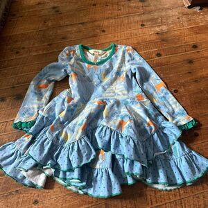 Matilda Jane size 2 ruffled fox knit boho floral dress